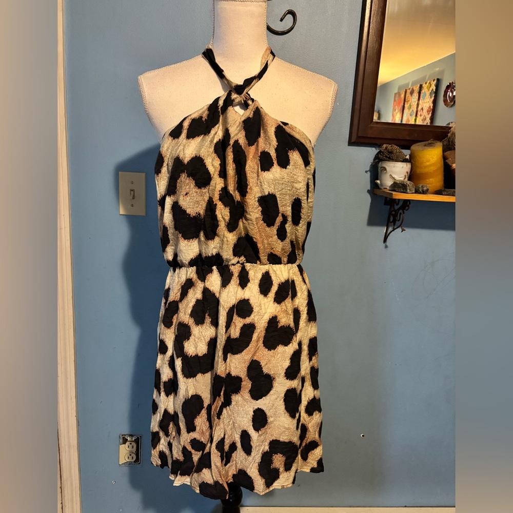 H&M, Leopard Print, Halter Dress